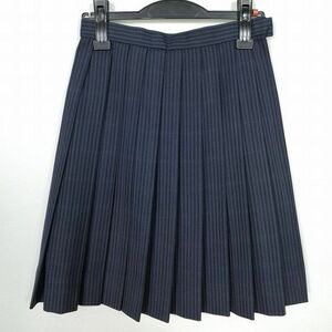 1円 スクールスカート 冬物 w60-丈53 チェック 中学 高校 プリーツ 学生服 制服 女子 中古 IN2890