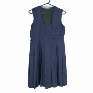 1円 ジャンパースカート バスト80 ウエスト72 冬物 女子 学生服 中学 高校 紺 制服 中古 ランクC NA7356