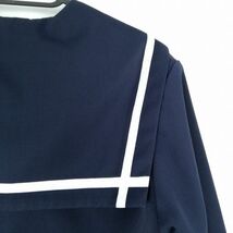 1円 セーラー服 上着 165A 大きいサイズ 冬物 白1本線 女子 学生服 中学 高校 紺 制服 中古 ランクC EY4860_画像3