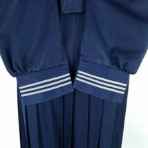 1円 セーラー服 スカート スカーフ 上下3点セット 冬物 グレー3本線 女子 学生服 高知岡豊高校 花紺 制服 中古 ランクC EY5000_画像4