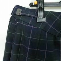 1円 スクールスカート 大きいサイズ 夏物 w80-丈48 チェック 中学 高校 プリーツ 学生服 制服 女子 中古 IN3290_画像3