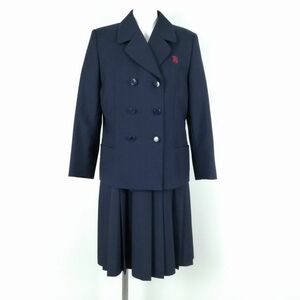 1円 ブレザー ジャンパースカート 上下2点セット 150AS カンコー 冬物 女子 学生服 神奈川浜岳中学 紺 制服 中古 ランクB EY5440