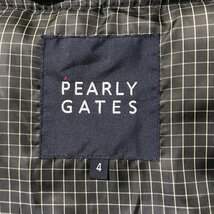 ダウン90% レアデザイン パーリーゲイツ PEARLY GATES 刺繍ワッペン ギャバジン ダウン ベスト 4 紺 ゴルフ ウェア ジャケット ジャンパー_画像4