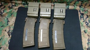 MAGPUL PMAG GEN M3 TAN X3 With LIMITLESS GEAR OPFOR TAN X3 Used ar15 m4 5.56x45 .223 実物マグプル リミットレスギア マガジンポーチ