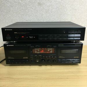 PIONEER パイオニア T-555WR ステレオカセットデッキ / F-535 FM AM デジタル チューナー 音響 オーディオ機器 通電のみ確認済み 2 シ 6776