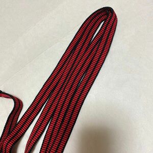 アンティーク　赤×黒　ストライプ　太め帯締め　未使用長期保管品