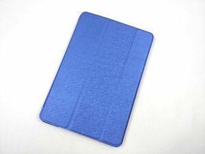 iPad mini1/2/3用 カバー PUレザー+ハードケース 三折 スタンド 薄型 ブルー