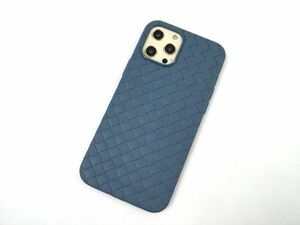 iPhone 12 Pro Max用 放熱ソフトカバー ケース TPU 編み込み風 滑り止め グレー