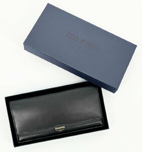  unused goods GOLD PFEIL Gold-Pfeil Pro faundo leather cow leather original leather long wallet change purse . equipped GP28028 black made in Japan box attaching 