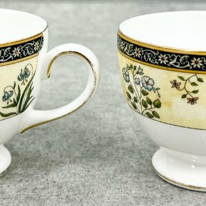 WEDGWOOD ウェッジウッド 「INDIA/インディア」 ティー リー カップ&ソーサ― ペア 2客 セット コーヒー・紅茶兼用 ボーンチャイナ 英国製の画像2