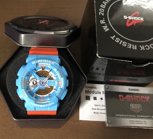 G-SHOCK GA-110 NC デジアナ アナデジ 水色 オレンジ Gulf カラー メタリック BIGケース スチーム パンク デザイン 生産終了品 GA110 CASIO