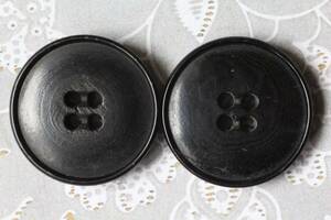 即決 ベジタブルアイボリーボタン 2個 φ23mm ブラック コロゾ ナット 素材 材料 パーツ ハンドメイドに フランス輸入