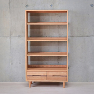  open rack wooden bookcase stylish open shelf rack shelves Northern Europe natural wood storage drawer with legs wooden rack Takumi design 