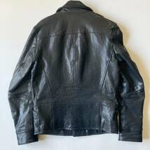 R.NEWBOLD/アールニューボールド ポールスミス ゴートレザーダブルライダースジャケット L 黒 中綿入り LEATHER RIDERS JACKET 山羊革 本革_画像2