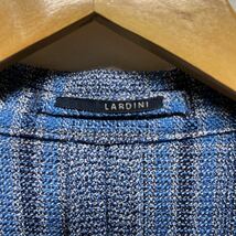 【LARDINI ラルディーニ】JK928 テーラードジャケット イタリア製 46 チェック ブルー ウール リネン 2302oki_画像3