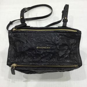 【GIVENCHY ジバンジー】パンドラ・スモール ショルダーバッグ イタリア製 シワ加工 ブラック レザー 2302oki