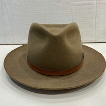 【L.L.Bean×STETSON エルエルビーン】ハット 筆記体タグ MOOSE RIVER フェルトハット 7 1/8 カーキ 60’s バッチあり 2402oki_画像3