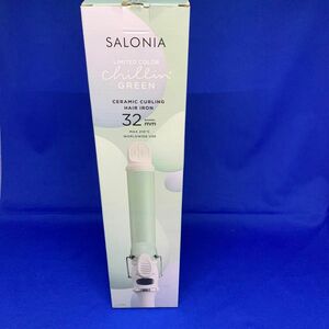 Y8913 SALONIA(サロニア) セラミックカールヘアアイロン チリングリーン 32mm 限定