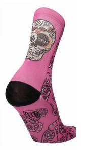 新品未使用☆MBWear Fun Pink Skullサイクリング・ソックス　サイズS-M/ 22-25cm (伊製)