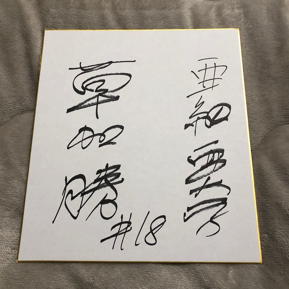 中日龙队 索卡胜 亲笔签名彩色纸 新人, 棒球, 纪念品, 相关商品, 符号