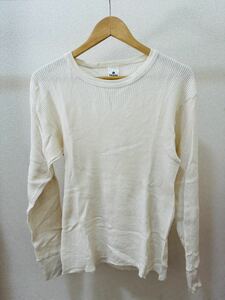 INDERA MILLS THERMAL L/S T SHIRTS インデラミルズ・サーマル長袖Ｔシャツ オフ ホワイト MEDIUM(38～40) 100% COTTON ALGODONワッフル 