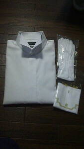 新郎セット　ドレスワイシャツ　Mサイズ　白手袋　ポケットチーフ　中古　良品