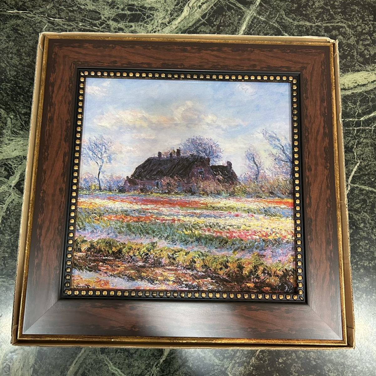 [Nouveau] Monet Tulip Field Museum Série MW-10033 Youpower Art Panneau Art Cadre Intérieur Paysage Peinture Tenture Murale, Logement, intérieur, meubles, intérieur, autres