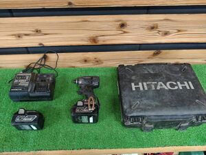 HITACHI コードレスインパクトドライバ　WH18DDL2 18V バッテリー　充電器　ケース　コンパクト　軽量　作業　DIY　kd03010076