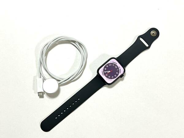 ★ 即決 バッテリー91% ★ Apple Watch Series 8 45mm アップルウォッチ ミッドナイト アルミニウム GPS 新品社外バンド付き