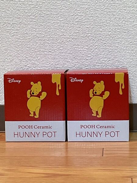 新品未開封　POOH Ceramic HUNNY POT くまのプーさん　ハニーポット2個セット　