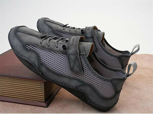  спортивные туфли весна лето новый товар * мужской уличная обувь туфли без застежки джентльмен обувь обувь для вождения [80331] серый 27.5cm