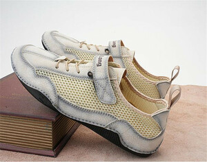  спортивные туфли весна лето новый товар * мужской уличная обувь туфли без застежки джентльмен обувь обувь для вождения [80331] "теплый" белый 27.5cm
