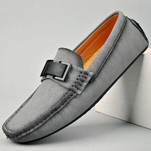  Loafer новый товар * мужской туфли без застежки джентльмен обувь обувь для вождения повседневная обувь [6699] серый 27.5cm