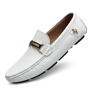  Loafer slip-on shoes business shoes new goods * men's gentleman shoes driving shoes casual shoes [6699#] white 24.0cm