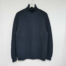 【1円】良好 国内正規 BATONER バトナー 23AW SIGNATURE TURTLE NECK シグネチャータートルネック ニット セーター NAVY ネイビー 紺 2_画像1