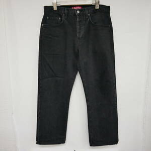 【1円】良好 国内正規 Supreme アメリカ製 USA製 Washed Regular Jean Jeans レギュラージーンズ 5ポケットデニム Black ブラック 濃黒 30