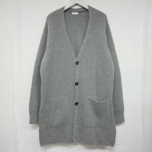 【1円】良好 国内正規 DRIES VAN NOTEN ドリスヴァンノッテン 21AW アルパカニット ロングカーディガン 212-436 GREY グレー M