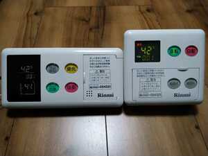 【カバー新品・即日発送可能】 　　3 　リンナイ Rinnai 給湯器リモコン BC-60V3 MC-60V3 セット　導通確認済み　新品ビス、説明書付属。