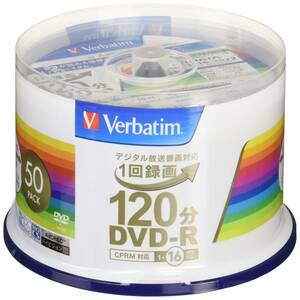 三菱ケミカルメディア Verbatim 1回録画用DVD-R(CPRM) VHR12JP50V4 (片面1層/1-16倍速/50枚) 