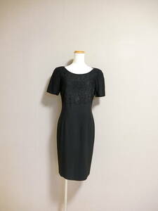  beautiful goods FENDI Fendi Kiyoshi . Vintage embroidery One-piece black 40