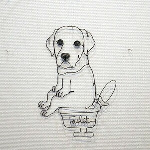 おトイレしているラブラドールのワイヤーアート◎愛犬を癒しのインテリアに♪