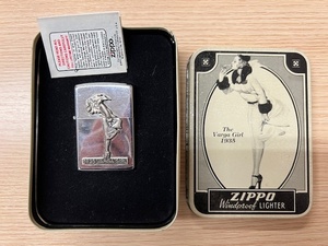 彦【3726】希少 ヴィンテージ ZIPPO 1935 The Varga Girl バルバガール USA アメリカ ヴィンテージ缶ケース付 火花確認〇　レア 1993年製