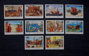 キューバ切手　ラテンアメリカの歴史　１０種未使用　1992年