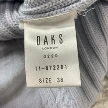 DAKS ダックス ハイネックセーター サックスブルー ウール100% 38 YA5932_画像5