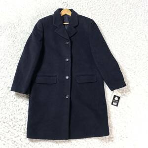 新品タグ付き DAKS ダックス ネイビー ウール カシミア コート 大きいサイズ 11 YA5981