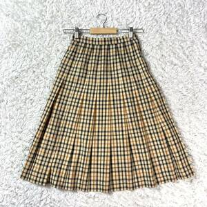 DAKS ダックス プリーツスカート ベージュ ブラウン チェック 60-88 YA6116