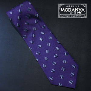 ［tie08］MILANO 紫色ストライプドット柄ネクタイ