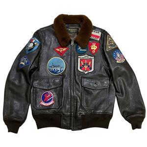 Большой 40 Top Gun Top Gun Avirex Avirex Mouton Кожаный курт