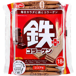  healthy Club iron plus collagen wafers cocoa taste 18 sheets insertion 