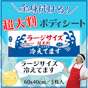 超大判 クールタオル ラージサイズ冷えてます 60×40cm 5枚入